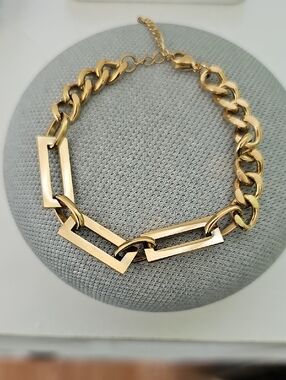 Gold Link Statement Bracelet - Stainless Steel